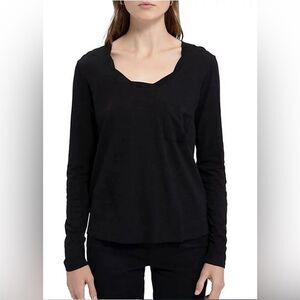 Anthropologie Sanctuary Black Long Sleeve Blouse with unique neck line